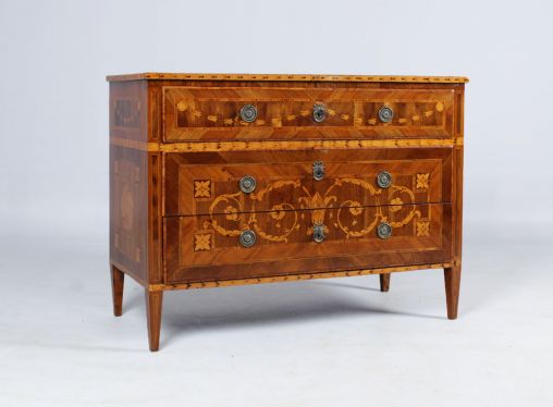 Antique Italian chest of drawers with marquetry, Lombardy, Louis XVI, - Italy (Lombardy)
Walnut, fruitwood, maple
Louis XVI around 1790