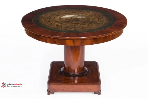 Antique mahogany table, round, with painting - Belgium
Mahogany
Historicism, 19th century