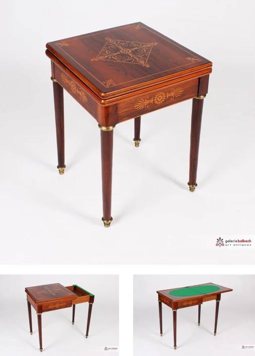 Antiker französischer Spieltisch, aufklappbar, original um 1840 - Frankreich
Palisander, Ahorn
Charles X um 1840