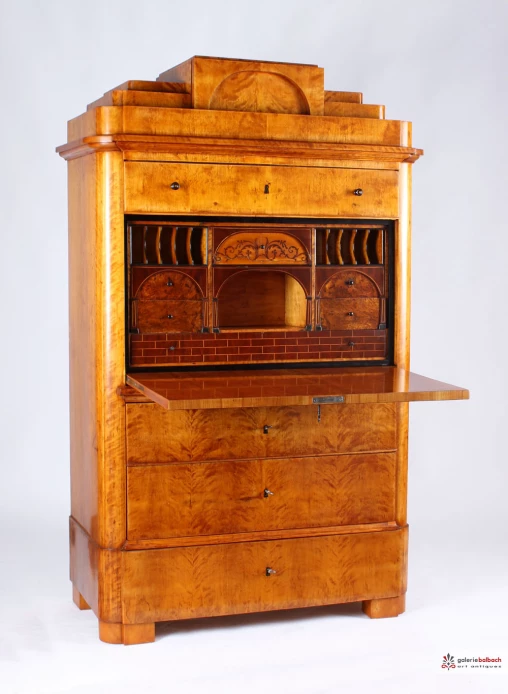Antiker Biedermeier Sekretär um 1830, helles Holz, mit Geheimfach - Sachsen
Birke, Mahagoni u.a.
Biedermeier um 1830