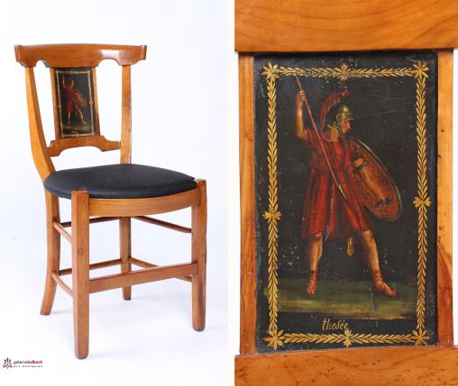 Four antique chairs, cherry wood, France, around 1800, with painting - Bourgogne (France)
Cherry tree, oil paint
Directoire around 1800