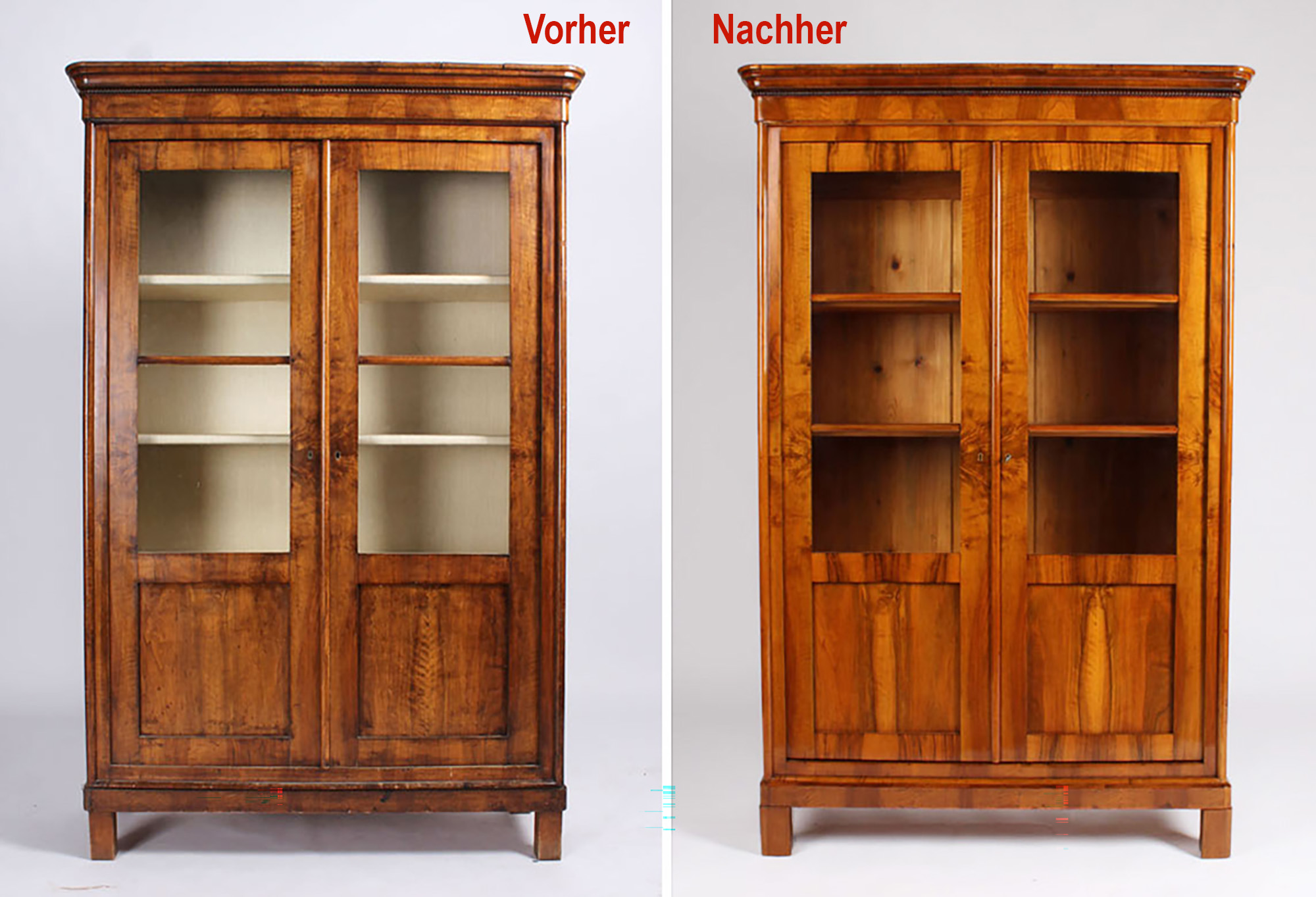 Refurbishing an antique Biedermeier bookcase