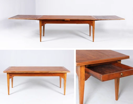 Antico tavolo di campagna allungabile con patina, 350 cm per 12 persone - Francia
Ciliegio
prima metà del XIX secolo