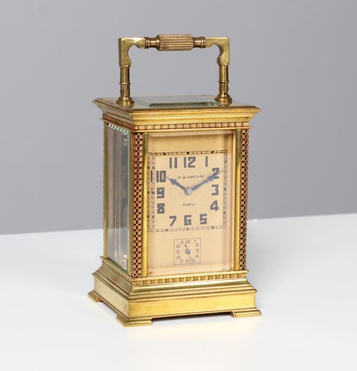 Antique travelling clock with alarm clock, Art Deco around 1920-1930, - France
Brass
1920s