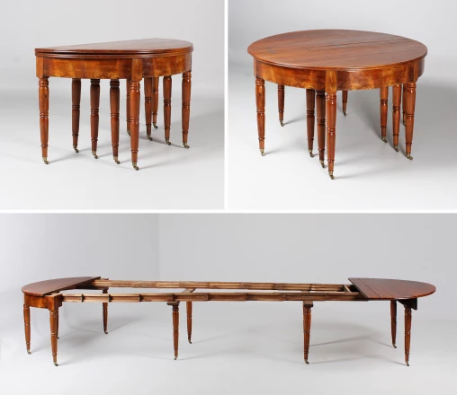 Grande tavolo da pranzo antico per 16 persone, allungabile fino a 400 cm - Francia
Noce
Metà del XIX secolo