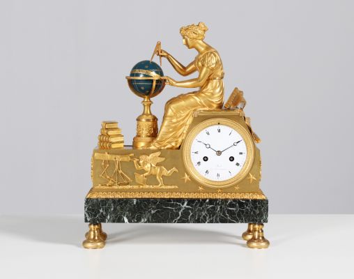 Jean-André Reiche - Urania - Allégorie de l'astronomie, Pendule vers 1820 - Paris
bronze, marbre, émail
vers 1820