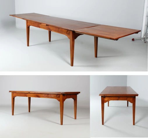 Grande table de salle à manger antique de campagne pour 12 personnes, cerisier huilé - France
Cerisier
vers 1900