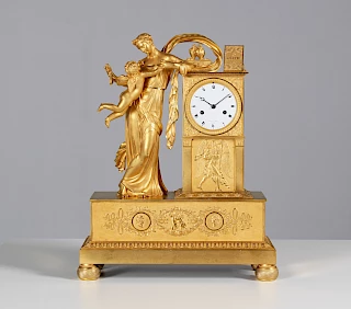 <p>Paris (Lepaute, Thomire)<br />
fire-gilt bronze<br />
Empire around 1815</p>