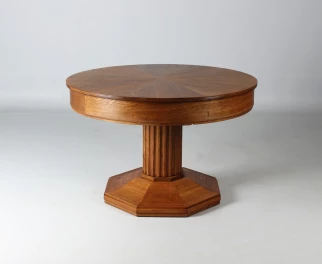 Round Antique Oak Dining Table