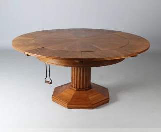 Table à manger ronde antique en chêne