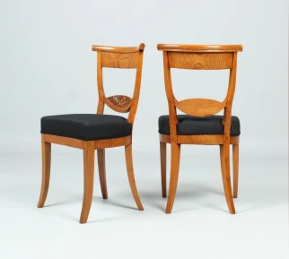 Six chaises de salle à manger antique, le frêne, vers 1800