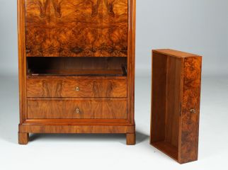 Biedermeier walnut cabinet restored shellac polished