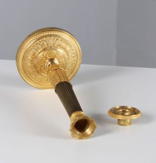 Gold-plated bronze candlestick