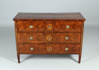 Italian antique chest of drawers with inlays Louis XVI around 1790