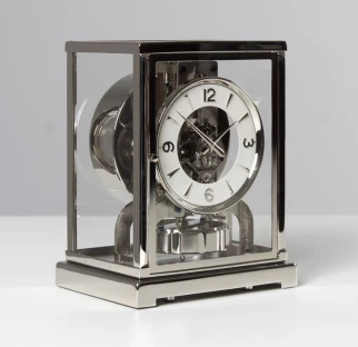 Silver Atmos watch from Jaeger LeCoultre from 1955