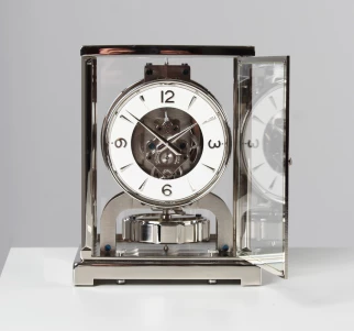 Silver Atmos watch from Jaeger LeCoultre from 1955