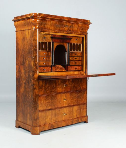 Secrétaire antique, armoire à écrire en noyer, Biedermeier vers 1835 - Noyer
Sud de lAllemagne
Biedermeier vers 1835