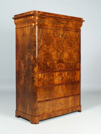 Noyer secrétaire Biedermeier restauré