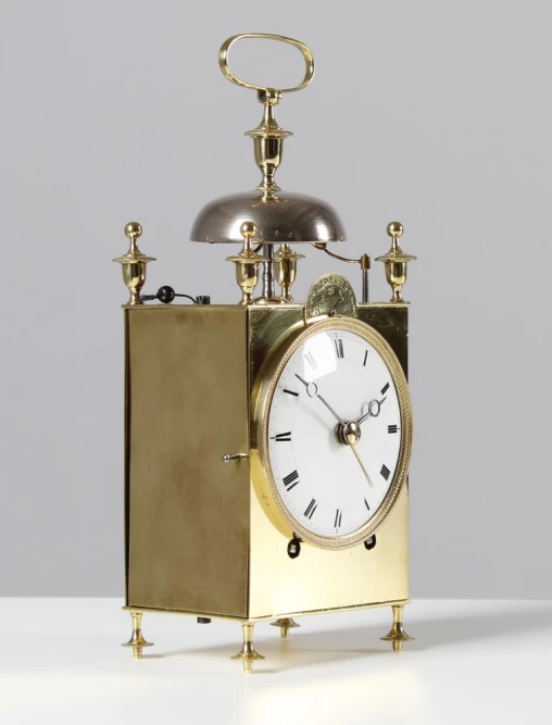 Antique Travel Clock, Pendule Capucine with Alarm Clock, France circa 1800 - France
Brass, enamel
around 1800