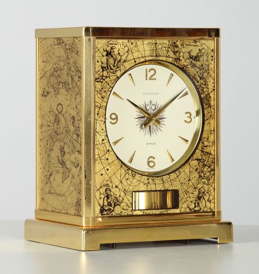 Jaeger LeCoultre, Atmos V Kal. 526, Modell Feuille d'or, Constellation - Schweiz
Messing vergoldet
Baujahr 1967