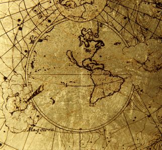 Historische Weltkarte Blattgold