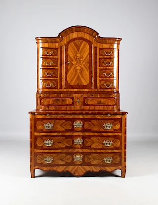 <p>Southern Germany<br />
Walnut, plum etc.<br />
circa 1770</p>