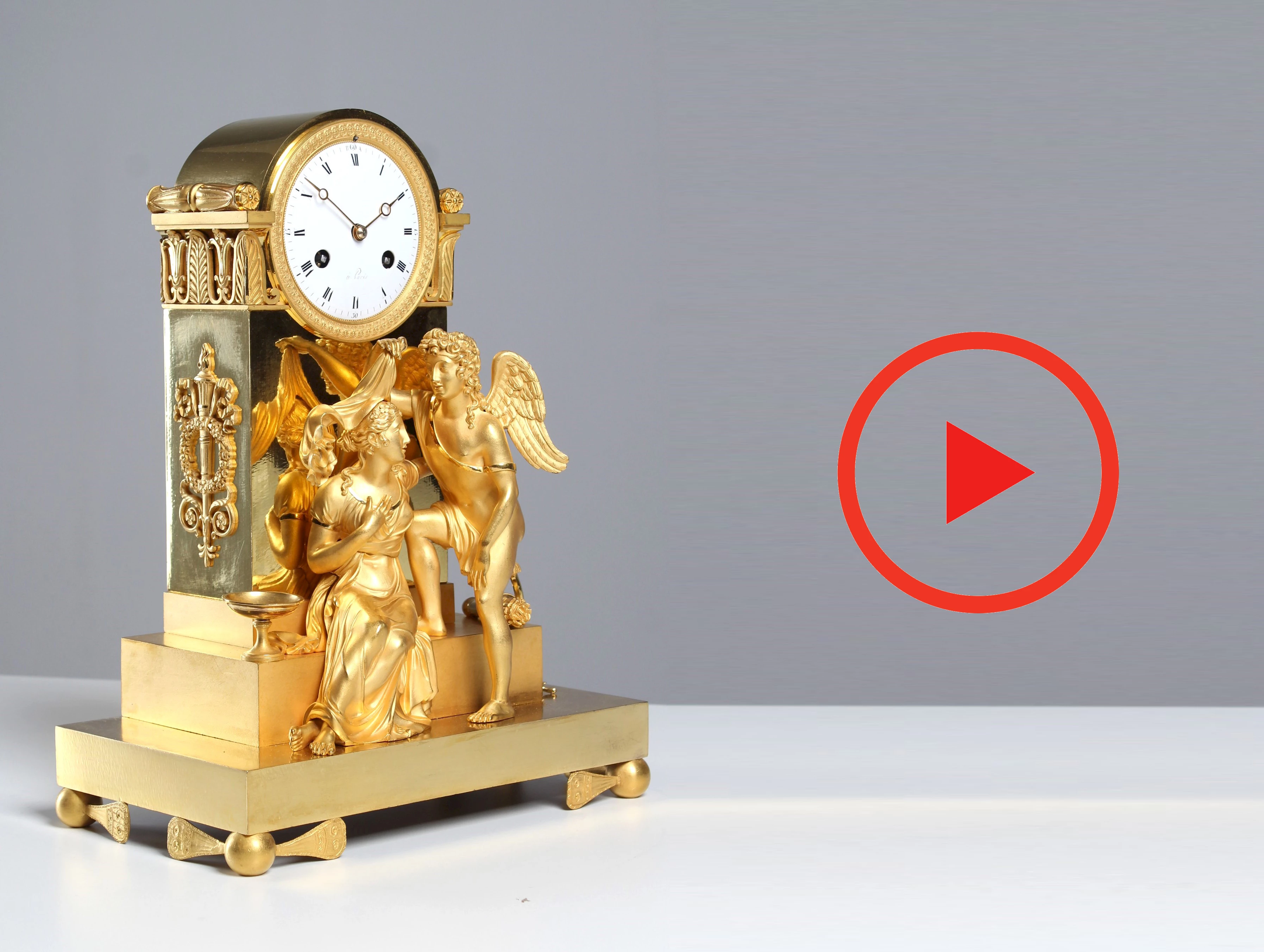 Grande Horloge de Cheminée Victorienne Antique en Marbre, 1850 en vente sur Grande Horloge de Cheminée Victorienne Antique en Marbre, 1850 en vente sur