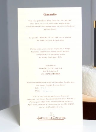 Montre Atmos avec garantie