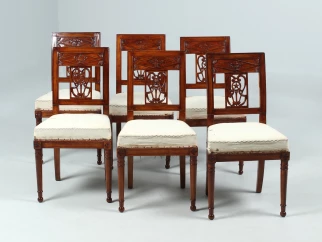 Six antique chairs