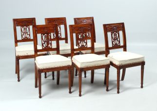 Six antique chairs