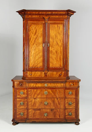 <p>Saxony<br />
Satinwood, mahogany and others<br />
Classicism around 1790</p>