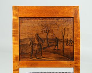 Chaise Biedermeier en bouleau