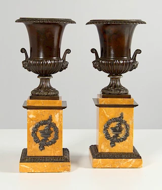 <p>France<br />
Bronze, marble<br />
Mid 19th century</p>
