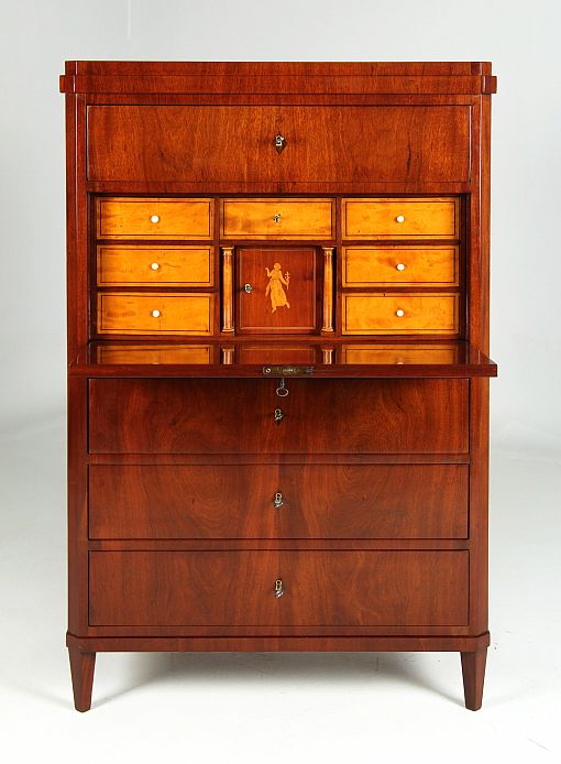 Small antique Biedermeier secretary, mahogany, birch, Flensburg, 1815 - Schleswig-Holstein
Mahogany and others
Biedermeier around 1815