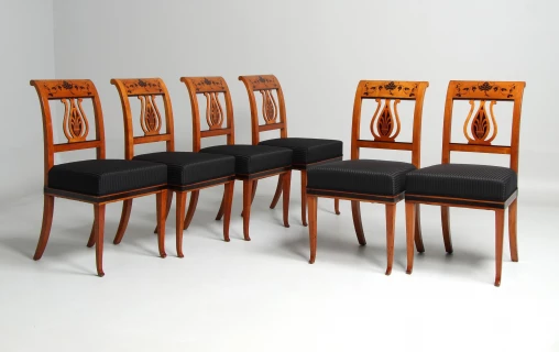 Six antique chairs, cherry, Biedermeier around 1830 - Rhineland-Palatinate
Cherry tree
Biedermeier around 1830