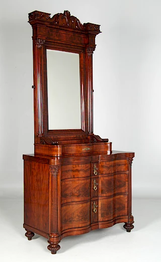<p>Northern Germany<br />
Mahogany<br />
Mid 19th century</p>