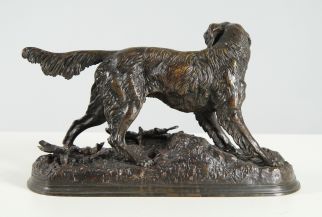Jules Moigniez bronze hunting dog