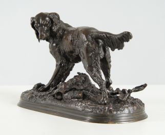 Jules Moigniez bronze hunting dog