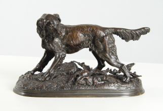 Jules Moigniez bronze hunting dog