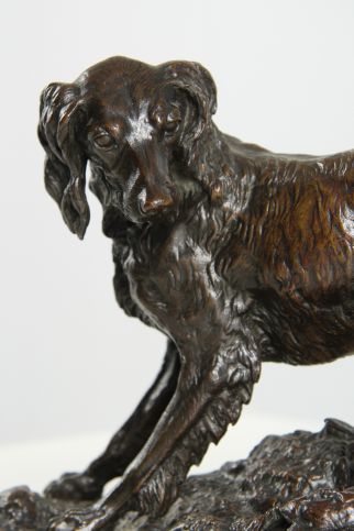 Jules Moigniez bronze hunting dog