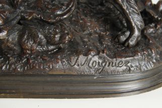 Jules Moigniez bronze hunting dog