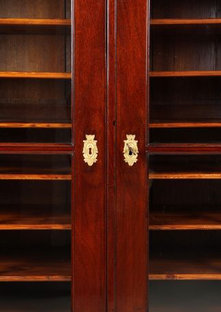 Antiker Mahagoni Sammlungsschrank Vitrinenschrank