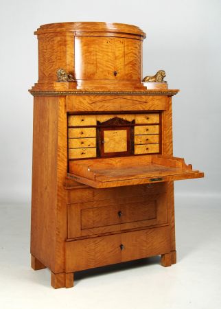 Antique Biedermeier secretary birch Berlin around 1825