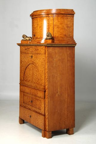 Antique Biedermeier secretary birch Berlin around 1825