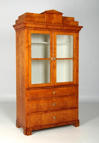 Antiker Biedermeier Bücherschrank mit Schubladen