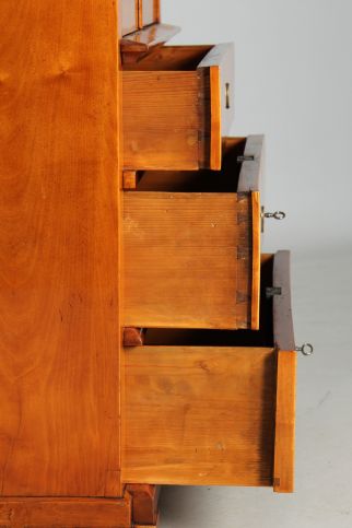 Antiker Biedermeier Bücherschrank mit Schubladen