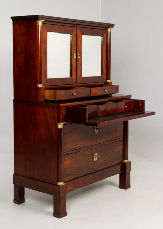 Empire Schreibkommode Mahagoni