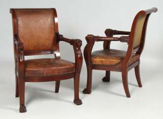 Paar antike Empire sessel