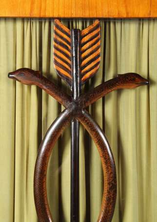 Biedermeier cabinet with snakes