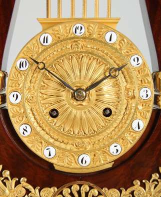 Ormolu und Mahagoni antike Lyra Uhr
